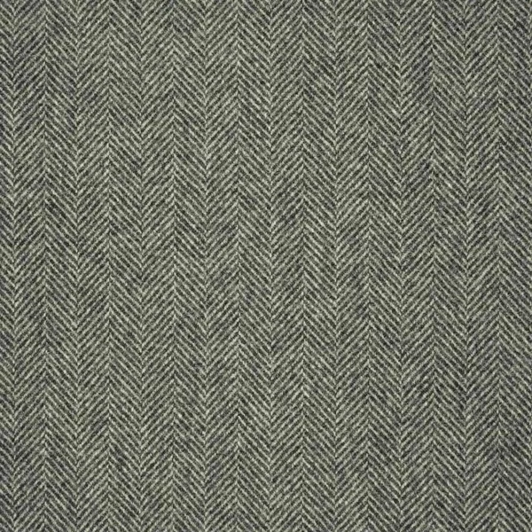 Herringbone Fabric - Graphite by black-grey misc woolen fabric from Abraham Moon & Sons