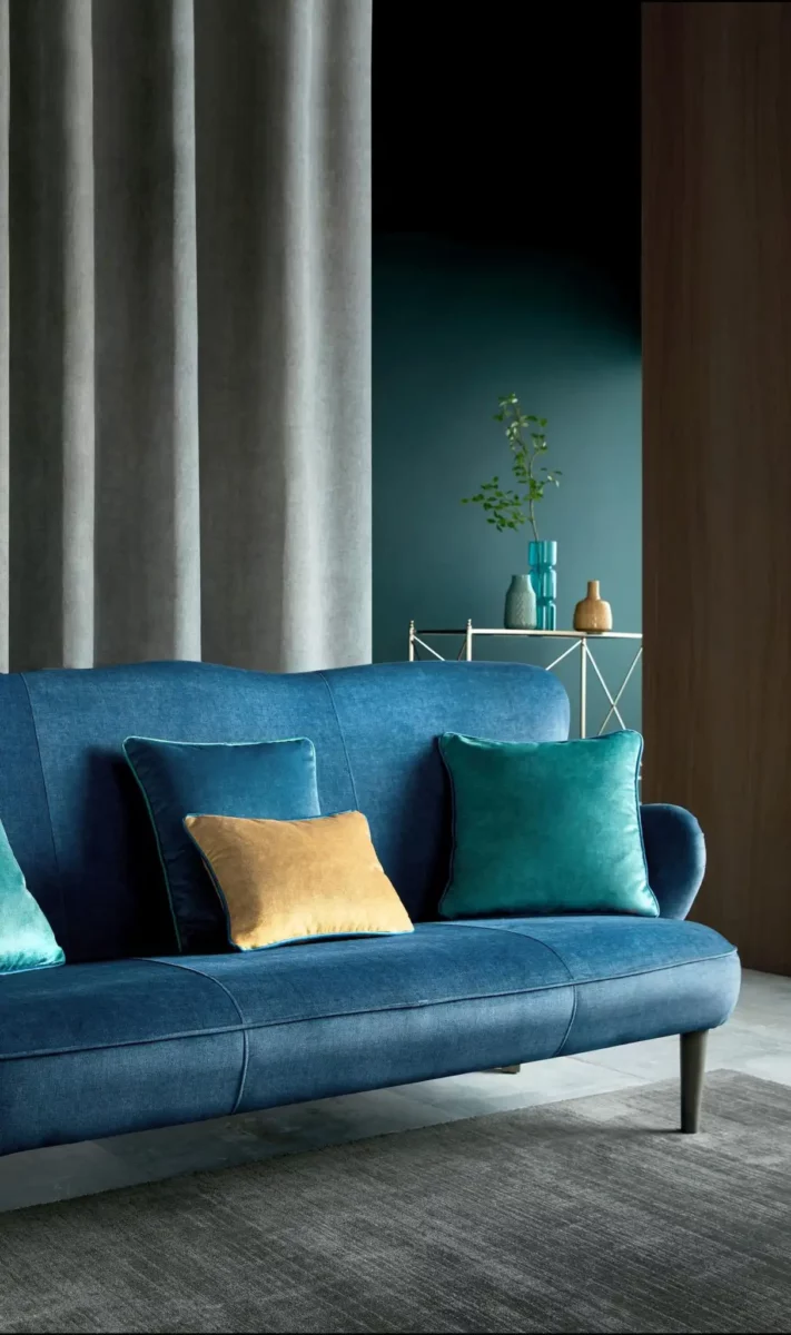 Saluzzo Fabric - Indigo by Saluzzo Fabric - Indigo from