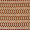 orange geometric embroideried fabric from Casamance