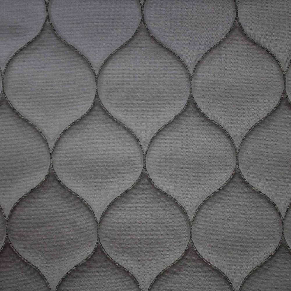 Bazely Fabric - Graphite by black-grey geometric jacquard fabric from Ashley Wilde