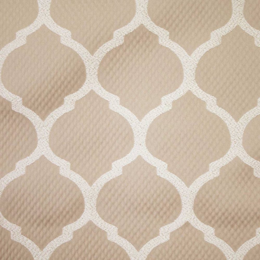 Camley Fabric - Champagne by black-grey geometric jacquard fabric from Ashley Wilde