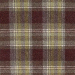 purple checked woolen fabric from Abraham Moon & Sons