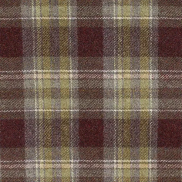 purple checked woolen fabric from Abraham Moon & Sons