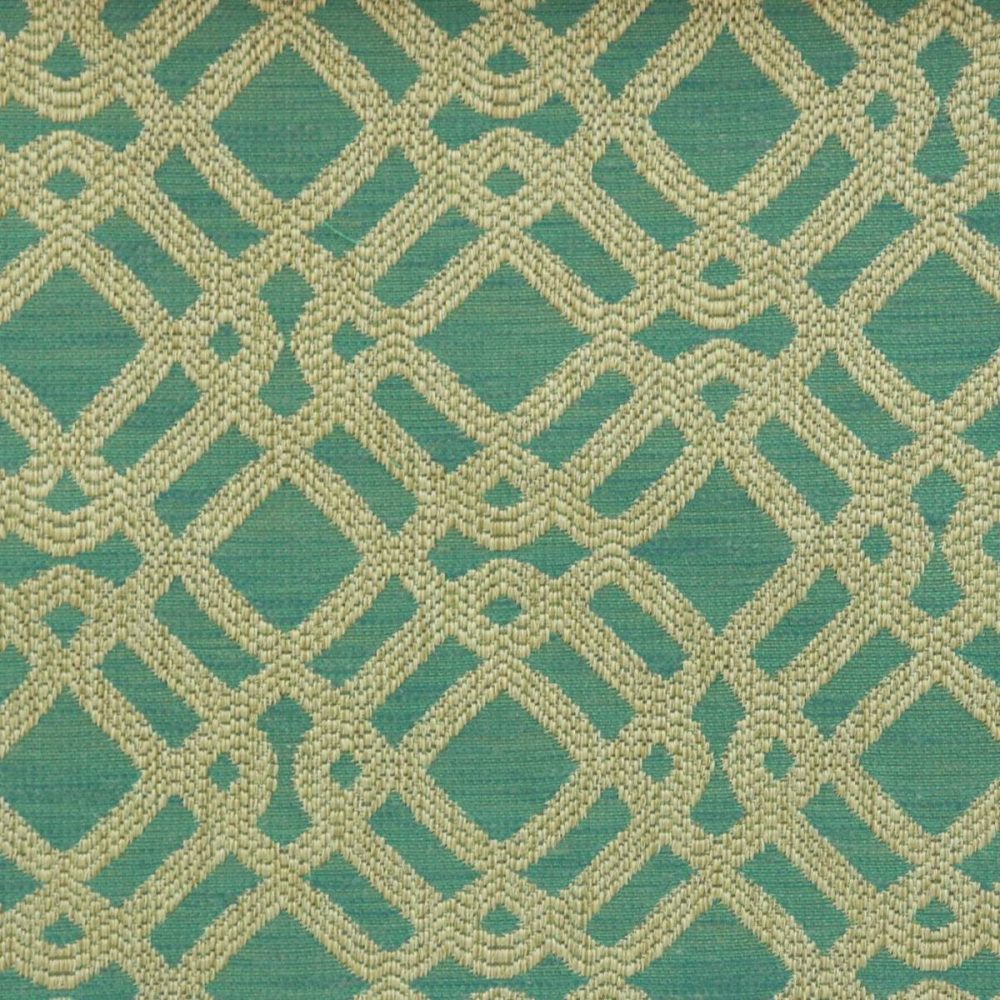 Fez Fabric - Opal by blue geometric jacquard fabric from Chess
