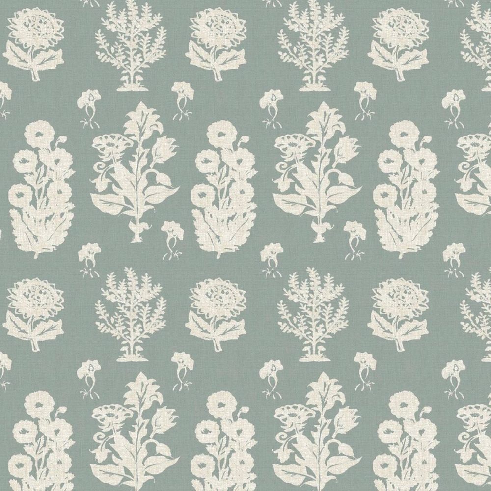 green botanical woven fabric from Chess