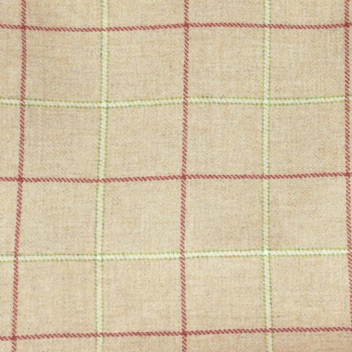 Kintyre Fabric - Raspberry by red checked woolen fabric from Chess