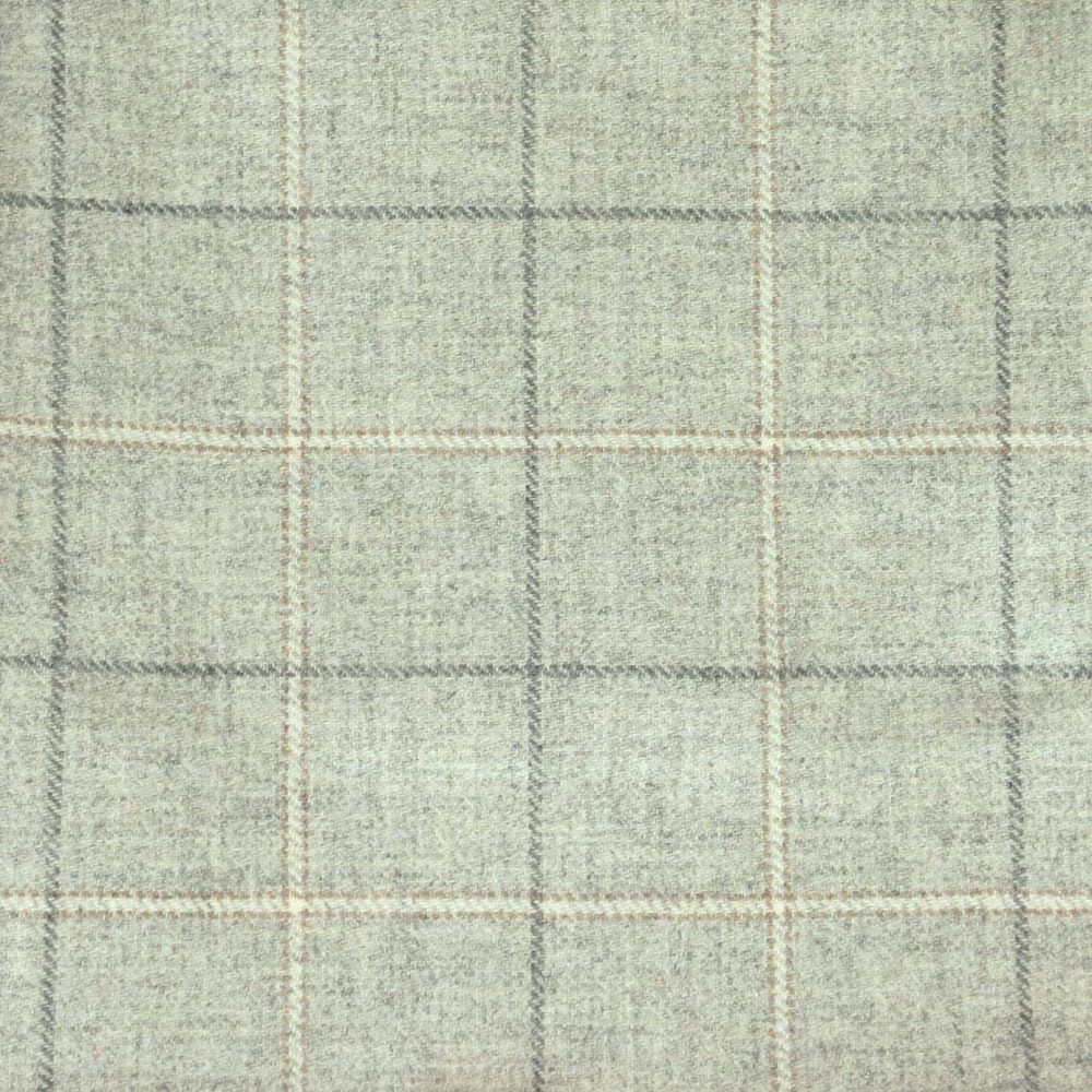 Kintyre Fabric - Cobweb by black-grey checked woolen fabric from Chess