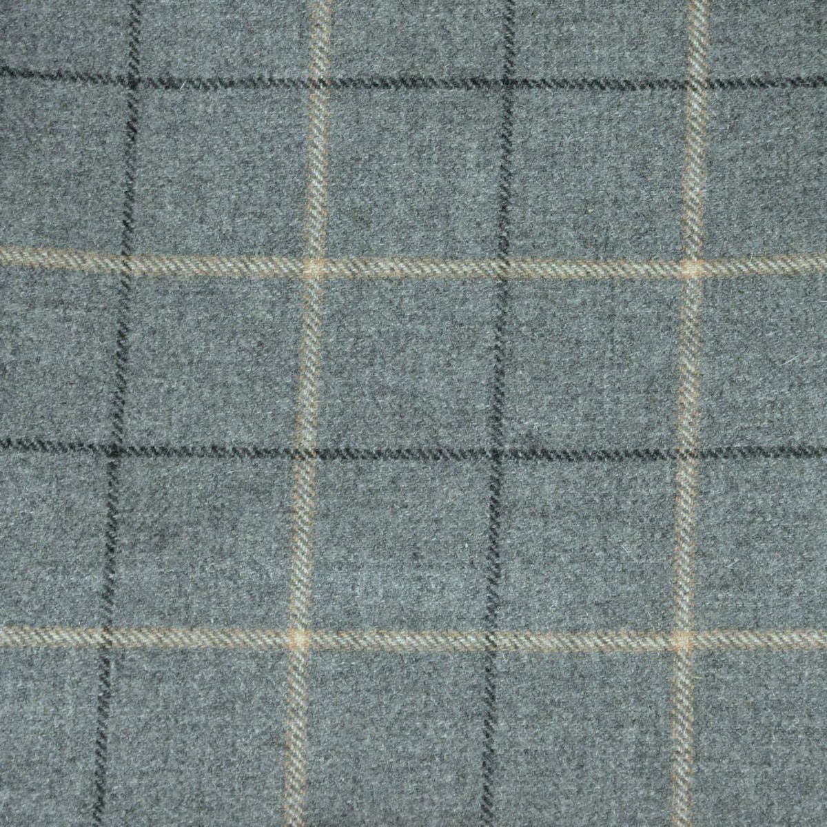 Kintyre Fabric - Pewter by black-grey checked woolen fabric from Chess