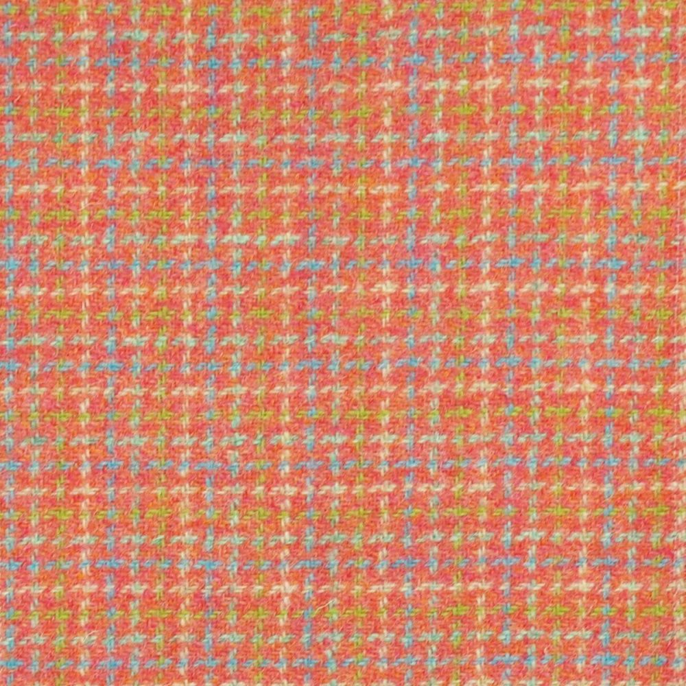 Iona Fabric - Coral by blue checked woolen fabric from Chess