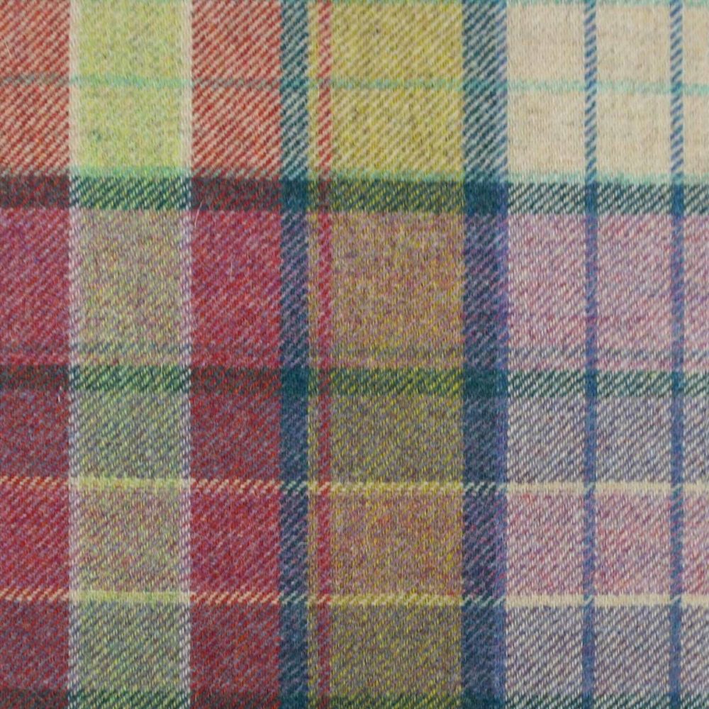 Lewis Fabric - Candy by green checked woolen fabric from Chess