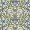 blue botanical cotton fabric from Chess