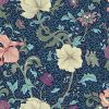 blue botanical cotton fabric from Chess