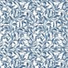 blue botanical cotton fabric from Chess