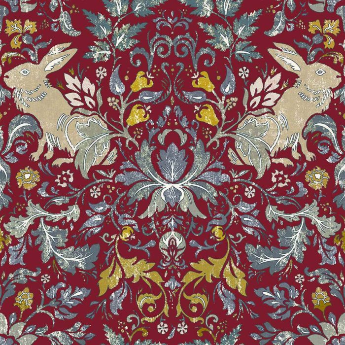 Tresco Fabric - Claret swatch