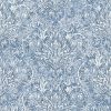 blue botanical cotton fabric from Chess