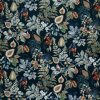 blue botanical velvet-chenille fabric from Ashley Wilde