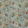 black-grey botanical velvet-chenille fabric from Ashley Wilde