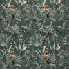 black-grey botanical velvet-chenille fabric from Ashley Wilde