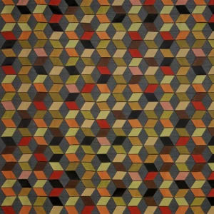 multicolour geometric jacquard fabric from Designers Guild