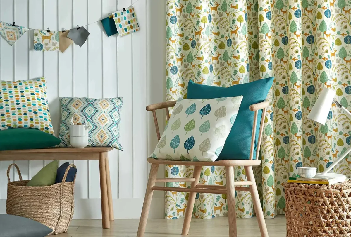 Scandi Woodland Fabric - Jade by Scandi Woodland Fabric - Jade from