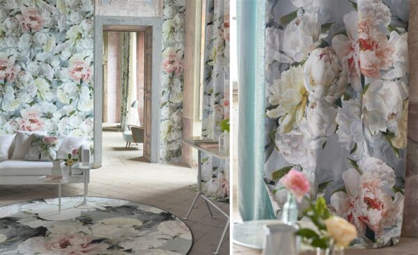 Peonia Grande Fabric - Zinc by Peonia Grande Fabric - Zinc from