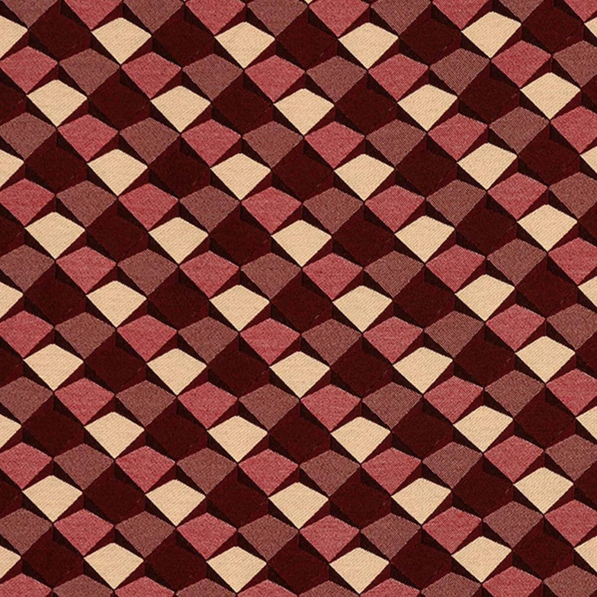 red geometric woven fabric from Fryetts