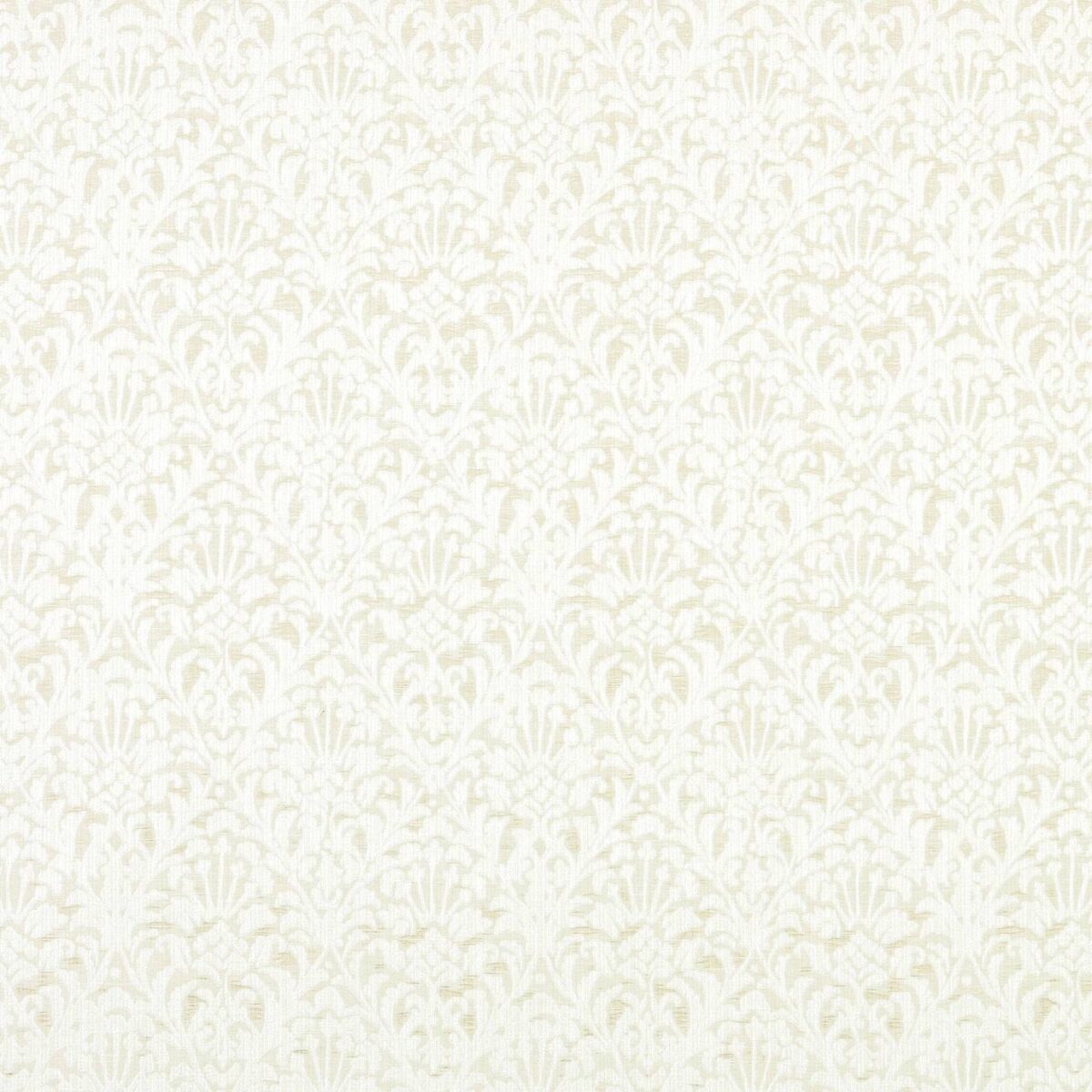 Cora Fabric - Ivory by white botanical jacquard fabric from Fryetts