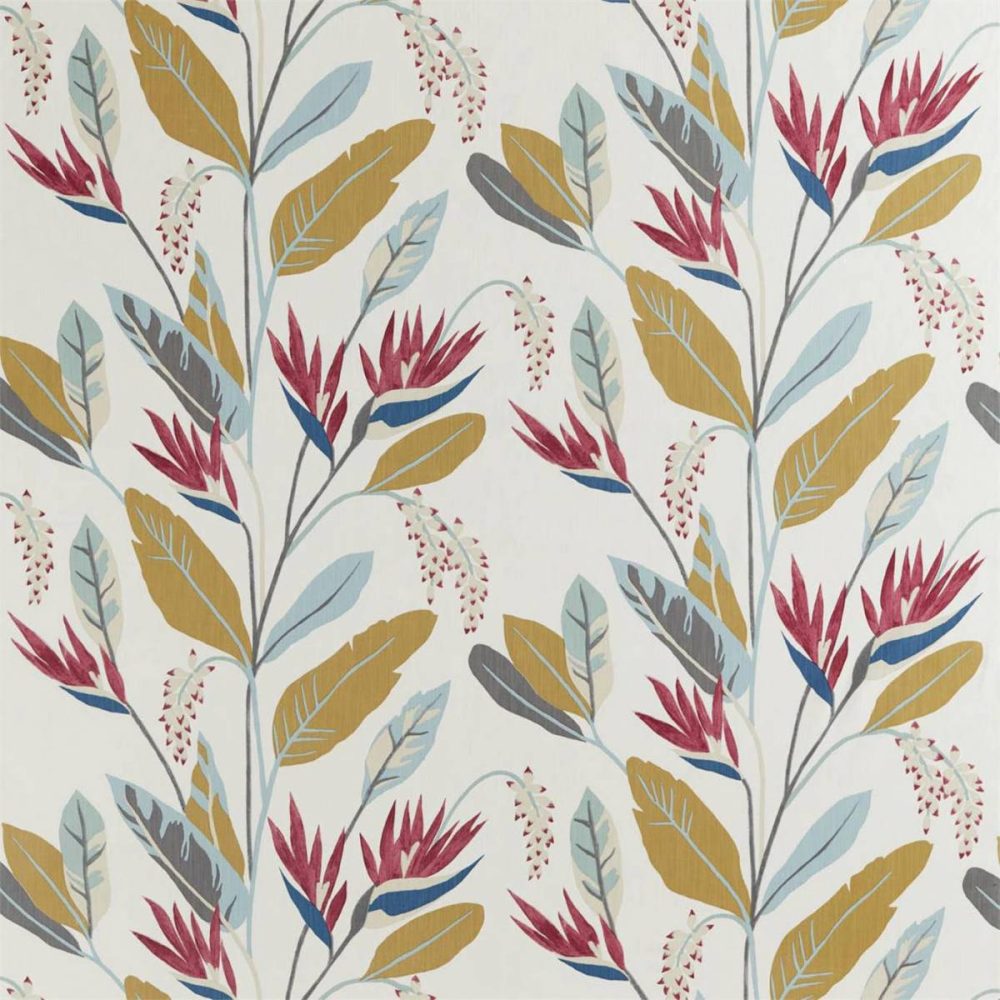 Llenya Fabric - Cerise / Harbour / Saffron by Llenya Fabric - Cerise / Harbour / Saffron from