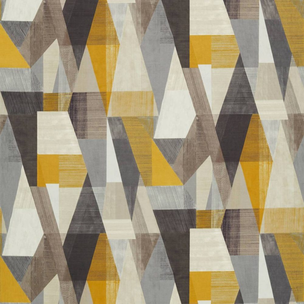 Pythagorum Fabric - Graphite / Gold by Pythagorum Fabric - Graphite / Gold from