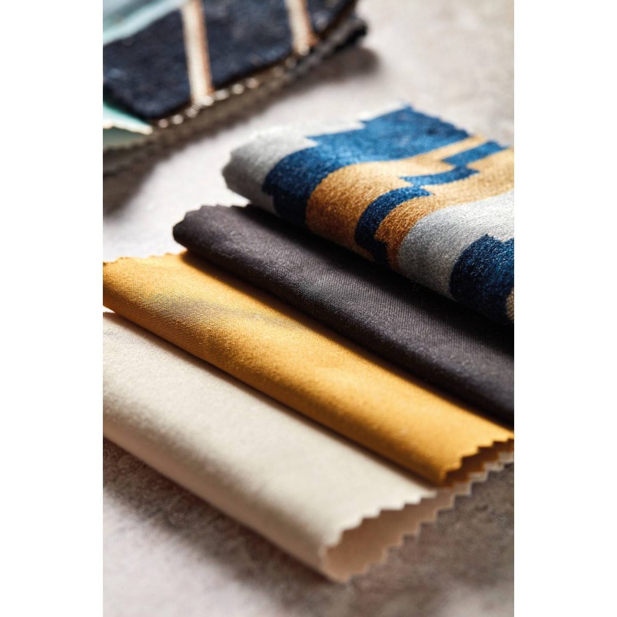 Acute Fabric - Cobalt / Ochre by Acute Fabric - Cobalt / Ochre from