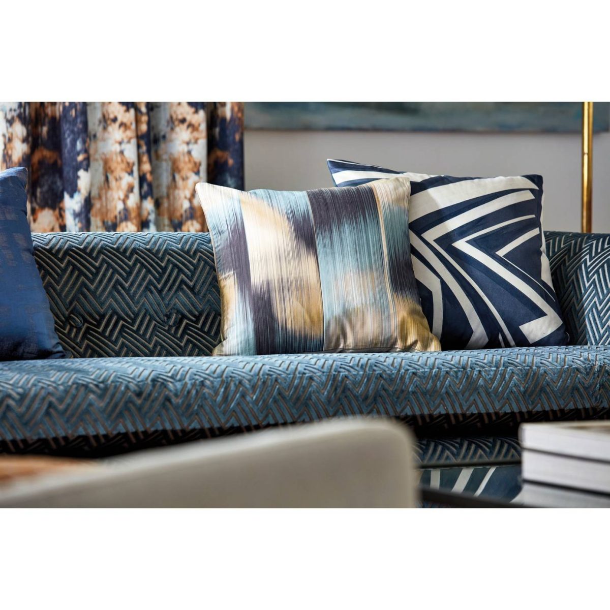 Acute Fabric - Cobalt / Ochre by Acute Fabric - Cobalt / Ochre from