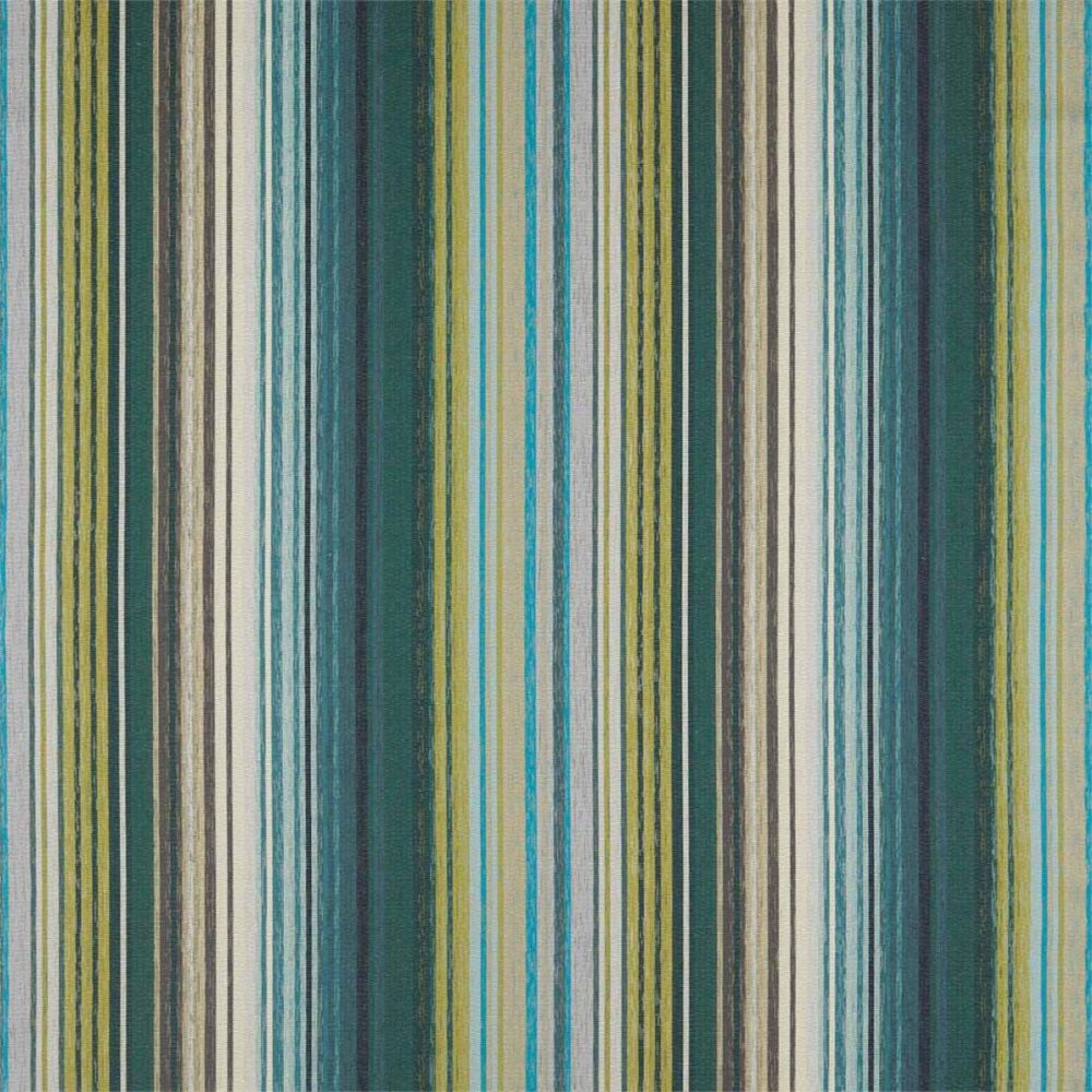 Spectro Stripe Fabric - Emerald / Marine / Lichen from