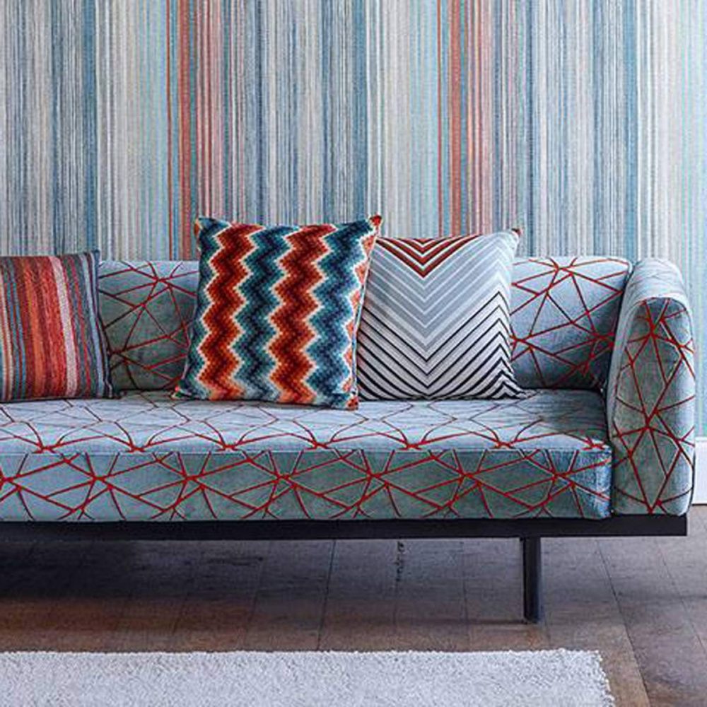 Spectro Stripe Fabric - Emerald / Marine / Lichen from