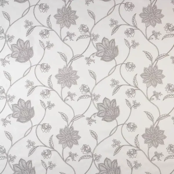 Bali Fabric - Putih by white botanical embroideried fabric from Fibre Naturelle