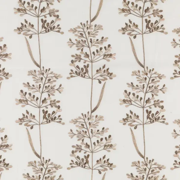 Beaulieu Fabric - Desert Wind by neutral botanical embroideried fabric from Fibre Naturelle
