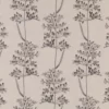 brown botanical embroideried fabric from Fibre Naturelle