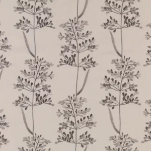 brown botanical embroideried fabric from Fibre Naturelle
