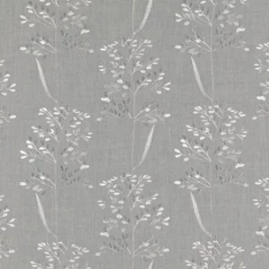 black-grey botanical embroideried fabric from Fibre Naturelle