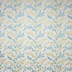 blue botanical embroideried fabric from Fibre Naturelle