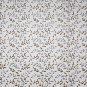 white botanical embroideried fabric from Fibre Naturelle