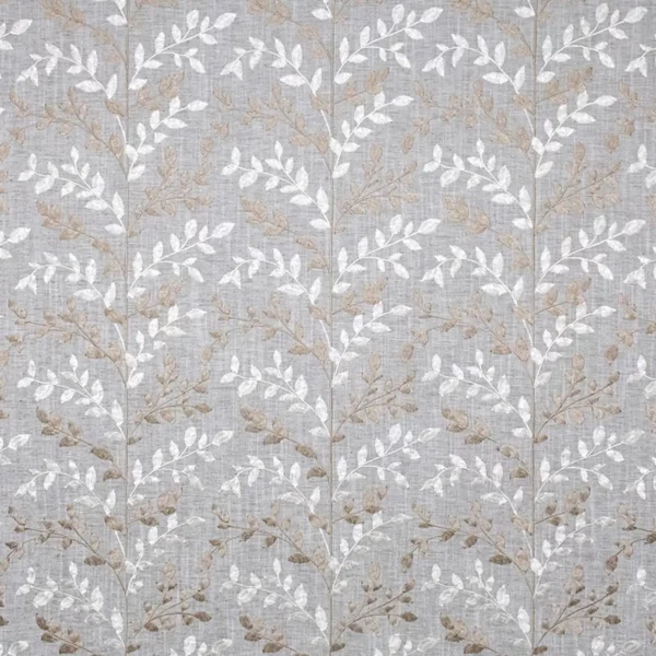 black-grey botanical embroideried fabric from Fibre Naturelle