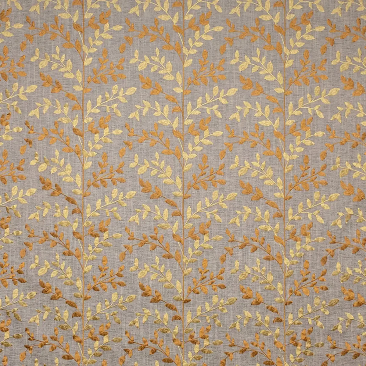 brown botanical embroideried fabric from Fibre Naturelle