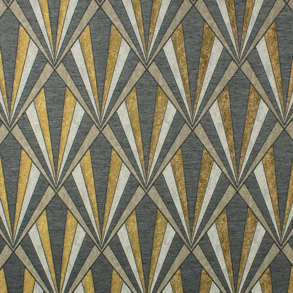 Vogue Fabric - Polished Brass by black-grey geometric jacquard fabric from Fibre Naturelle