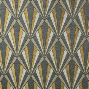 black-grey geometric jacquard fabric from Fibre Naturelle
