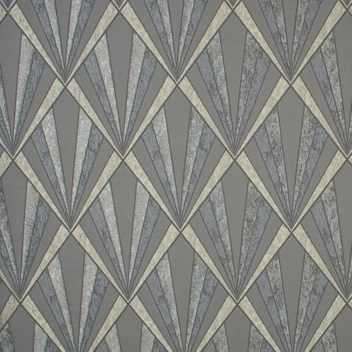 Vogue Fabric - Pewter Nickel by black-grey geometric jacquard fabric from Fibre Naturelle
