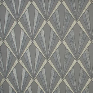 black-grey geometric jacquard fabric from Fibre Naturelle