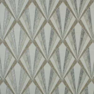 white geometric jacquard fabric from Fibre Naturelle