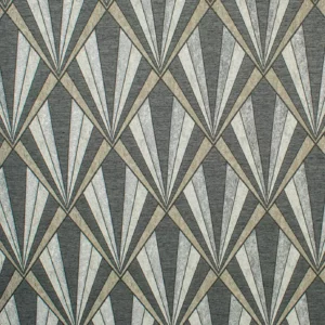 black-grey geometric jacquard fabric from Fibre Naturelle