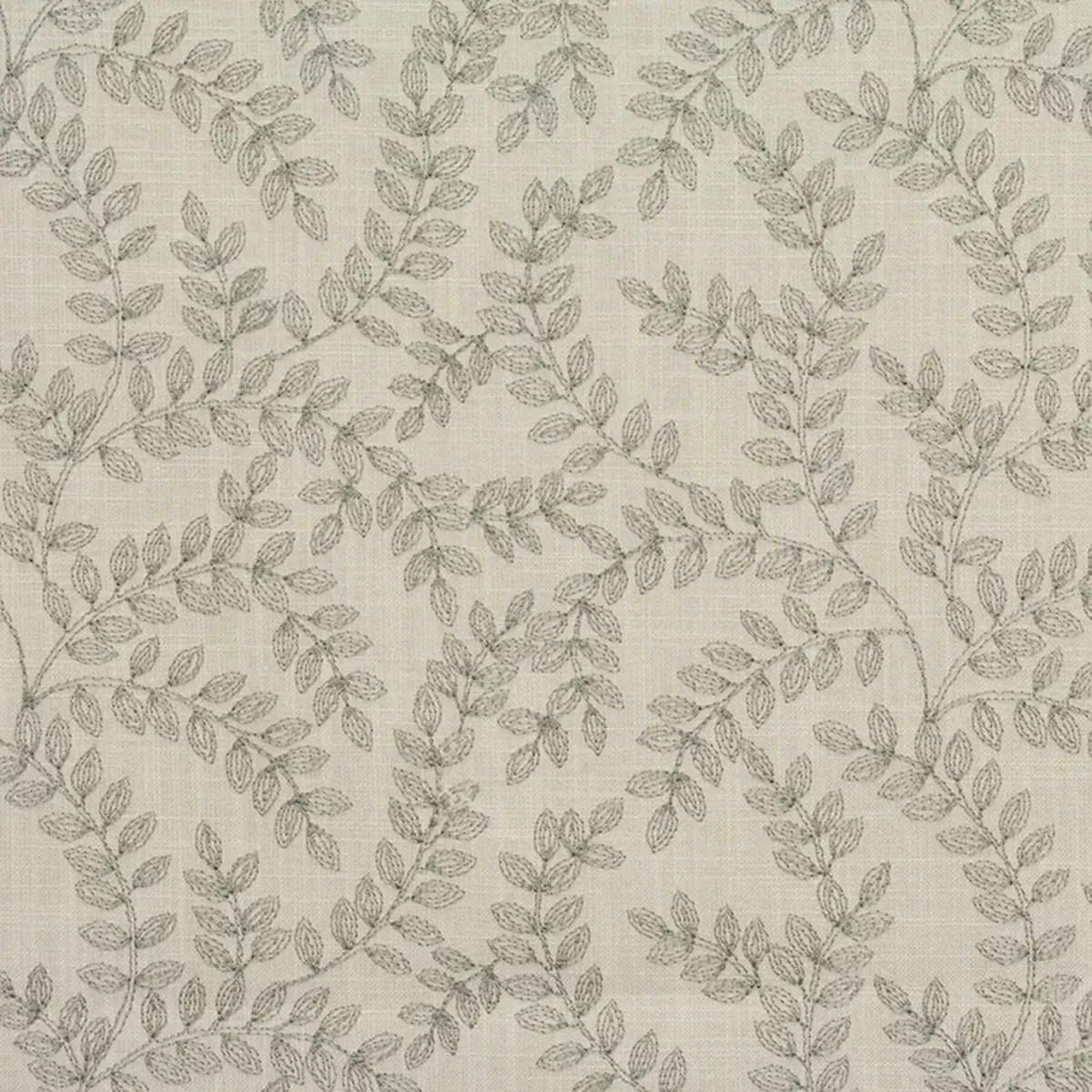 Wisley Fabric - Fossil by neutral botanical embroideried fabric from Fibre Naturelle