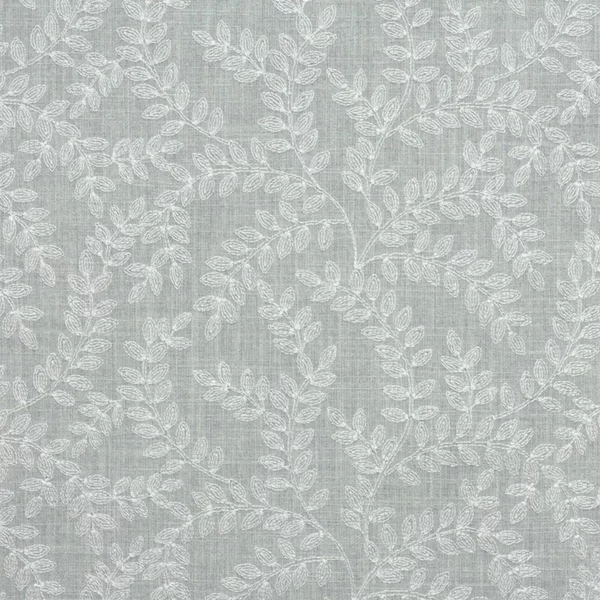 Wisley Fabric - Silver by black-grey botanical embroideried fabric from Fibre Naturelle